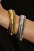 Modern Textured Striped Plated Titanium Steel Chunky Bangle