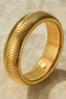 Modern Textured Striped Plated Titanium Steel Chunky Bangle