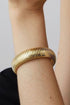 Modern Textured Striped Plated Titanium Steel Chunky Bangle