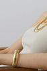 Modern Textured Striped Plated Titanium Steel Chunky Bangle
