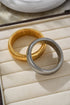 Modern Textured Striped Plated Titanium Steel Chunky Bangle