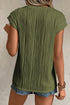 Modern Wavy Textured Fabric Cap Sleeve Stretch Top