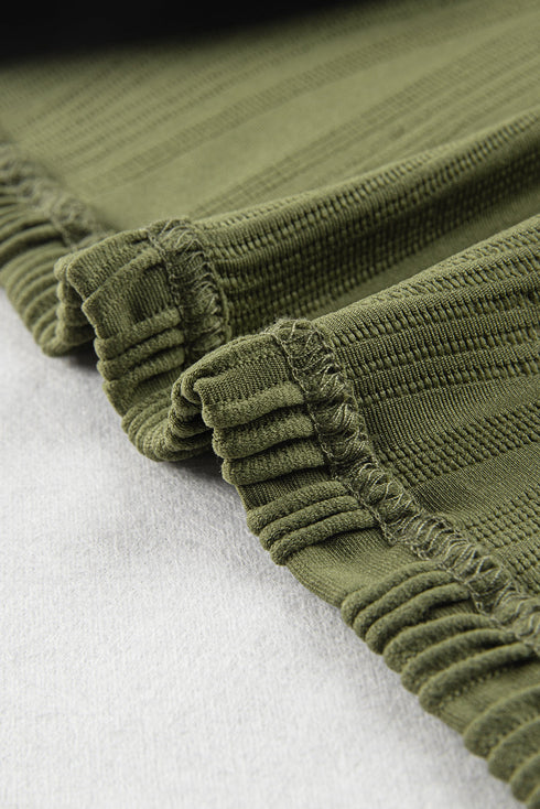 Modern Wavy Textured Fabric Cap Sleeve Stretch Top