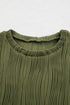 Modern Wavy Textured Fabric Cap Sleeve Stretch Top
