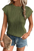 Modern Wavy Textured Fabric Cap Sleeve Stretch Top
