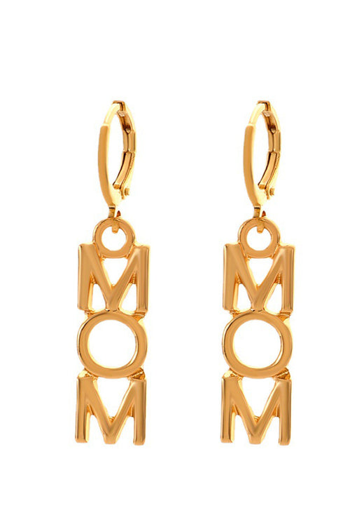 Mom Letter Pendant Alloy Statement Earrings