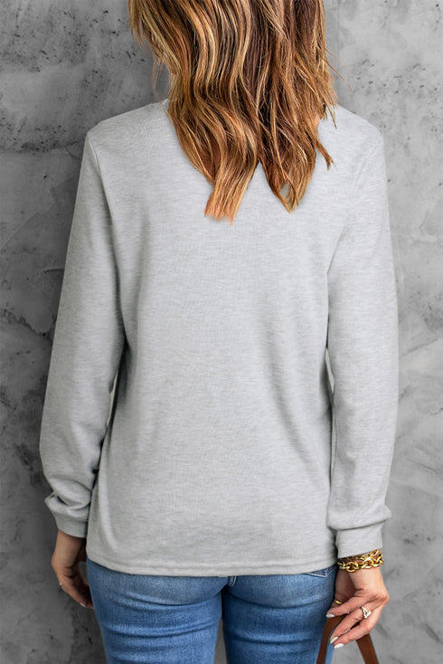 Mom Ster Graphic Print Crew Neck Long Sleeve Tee