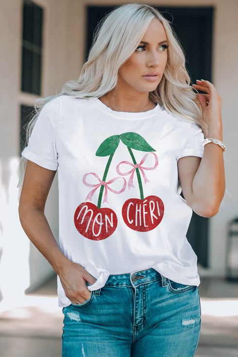 Mon Cheri Graphic Print Short Sleeve Tee