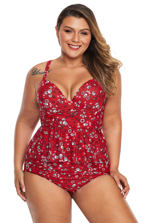 Moulded Cups Peplum Plus Size Bikini
