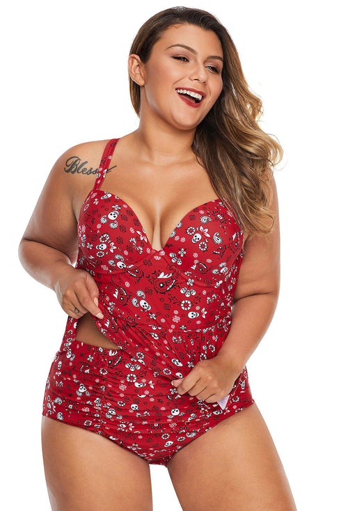 Moulded Cups Peplum Plus Size Bikini