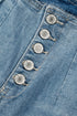 Multi Button Washed Solid Modern Wide Leg Jeans