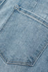 Multi Button Washed Solid Modern Wide Leg Jeans
