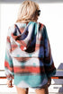 Multi-Color Aztec Print Zipped Split Neck Hoodie