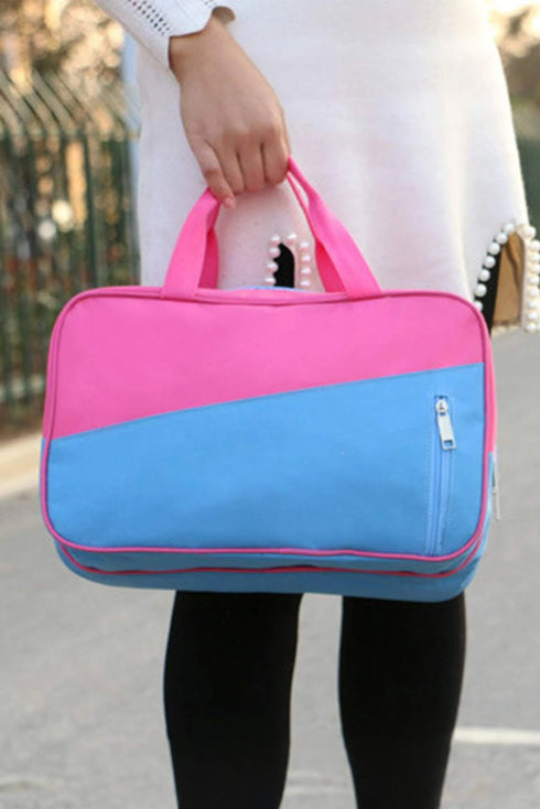 Multi Compartment Nylon Zippered Travel Utility Makeup Bag