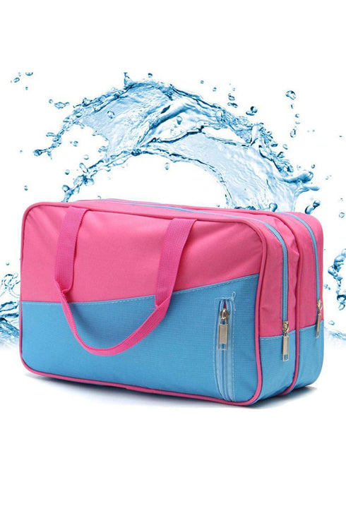 Multi Compartment Nylon Zippered Travel Utility Makeup Bag