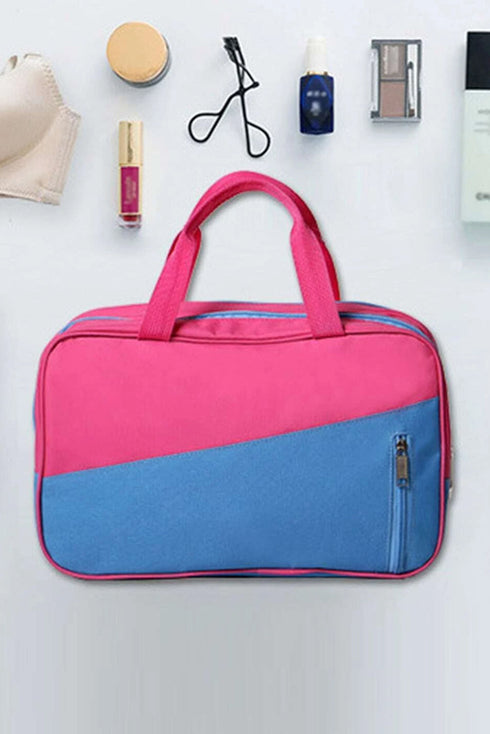 Multi Compartment Nylon Zippered Travel Utility Makeup Bag
