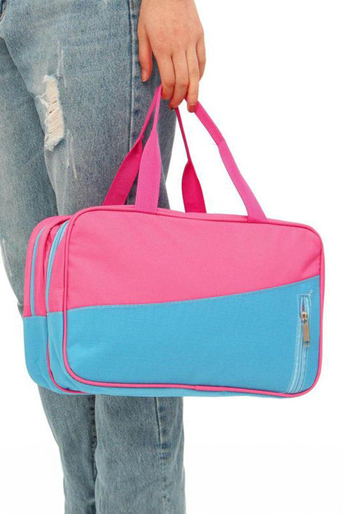 Multi Compartment Nylon Zippered Travel Utility Makeup Bag