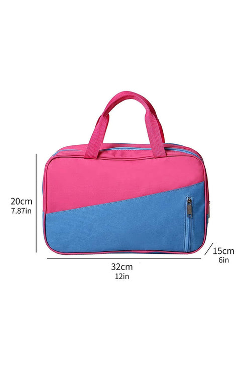Multi Compartment Nylon Zippered Travel Utility Makeup Bag