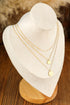 Multi Layer Polished Disc Pendant Modern Alloy Necklace