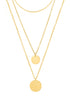 Multi Layer Polished Disc Pendant Modern Alloy Necklace