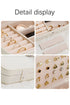 Multi Layer Portable Leather Button Closure Jewelry Organizer