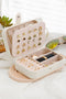 Multi Layer Portable Leather Button Closure Jewelry Organizer
