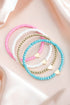 Multi Strand Beaded Heart Charm Bracelet Set
