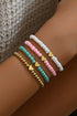 Multi Strand Beaded Heart Charm Bracelet Set