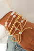 Multi Strand Faux Pearl Beaded Bow Charm Bracelet Set