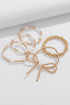 Multi Strand Faux Pearl Beaded Bow Charm Bracelet Set