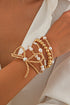 Multi Strand Faux Pearl Beaded Bow Charm Bracelet Set