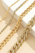 Multi Strand Rhinestone Embellished Adjustable Chain Bracelet Set
