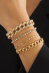 Multi Strand Rhinestone Embellished Adjustable Chain Bracelet Set