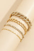 Multi Strand Rhinestone Embellished Adjustable Chain Bracelet Set