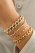 Multi Strand Rhinestone Embellished Adjustable Chain Bracelet Set