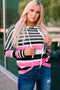Multi Striped Drawstring Long Sleeve Hoodie