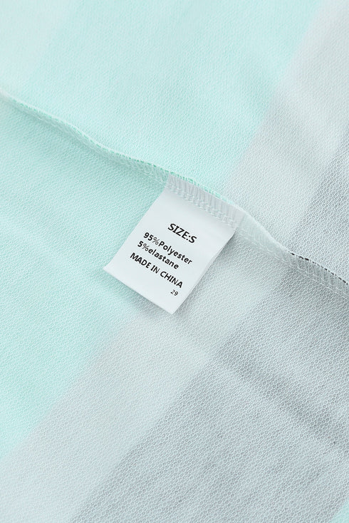 Multi Striped Drawstring Long Sleeve Hoodie