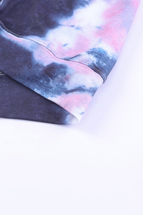 Multicolor Kangaroo Pocket Pullover Tie-Dye Hoodie