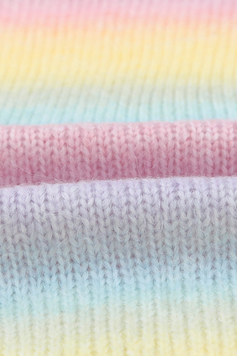 Multicolor Ombre Tie-Dye Drop Shoulder Cardigan