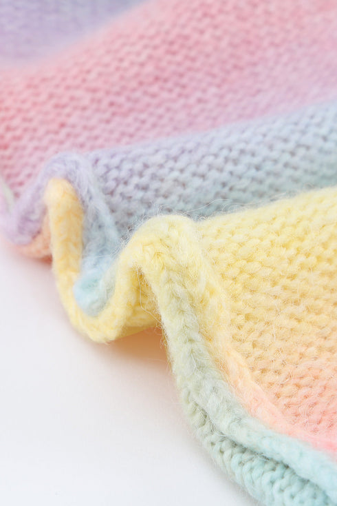 Multicolor Ombre Tie-Dye Drop Shoulder Cardigan