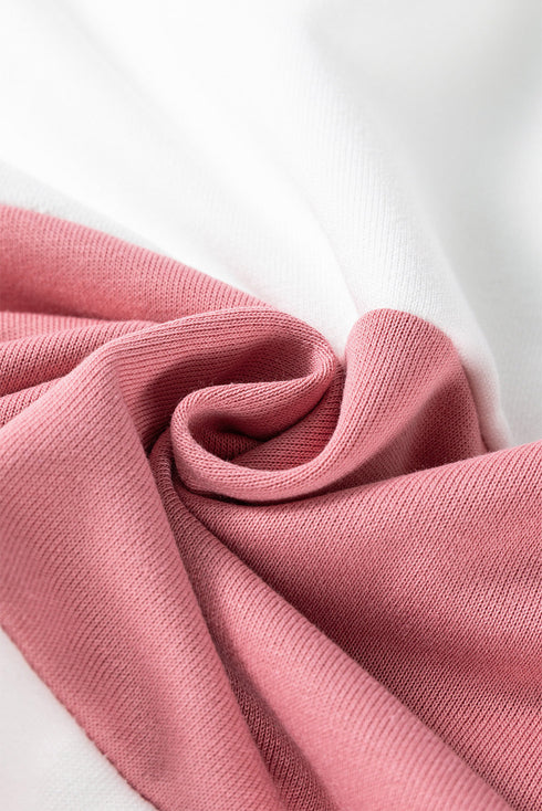 Multicolour Colorblock Patchwork Side Split Tunic T Shirt