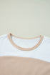 Multicolour Colorblock Patchwork Side Split Tunic T Shirt