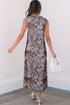Multicolour Leopard Checkered Double Printed Reversible Sleeveless Long Dress