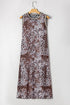 Multicolour Leopard Checkered Double Printed Reversible Sleeveless Long Dress