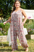Multicolour Plus Size Paisley Print Sleeveless V Neck Jogger Jumpsuit