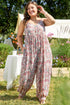 Multicolour Plus Size Paisley Print Sleeveless V Neck Jogger Jumpsuit