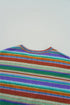 Multicolour Striped Pattern Twist Hem Short Sleeve Top