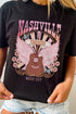 Music City Graphic Print Crew Neck Short Sleeve Tee