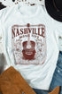 Music City Letter Print Crew Neck Tee