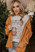 Music City Letter Print Crew Neck Tee